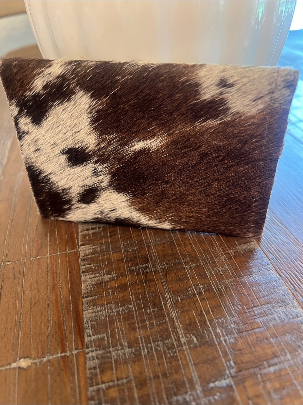 Cowhide Hair-on Leather  Wallet - Brown & White - Picture 2 of 8